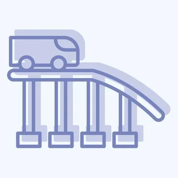 Icon Roller Coaster. related to Amusement Park symbol. two tone style. simp.. Stock Illustration