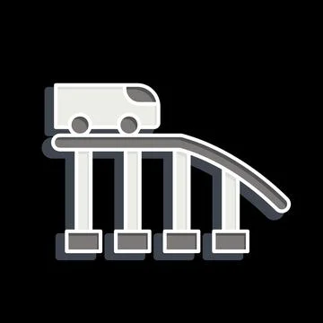 Icon Roller Coaster. related to Amusement Park symbol. glossy style. simple.. 스톡 일러스트