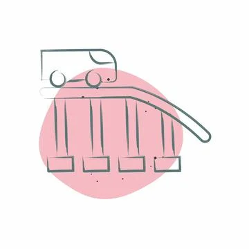 Icon Roller Coaster. related to Amusement Park symbol. Color Spot Style. si.. Ilustración de archivo