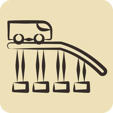 Icon Roller Coaster. related to Amusement Park symbol. hand drawn style. si.. Illustrazione stock