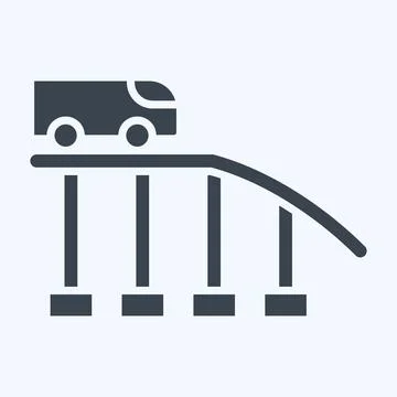 Icon Roller Coaster. related to Amusement Park symbol. glyph style. simple .. Ilustración de archivo