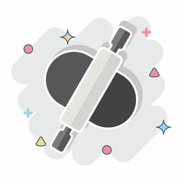 Icon Rolling Pin. related to Kitchen Utensils symbol. comic style. design e.. Stock Illustration