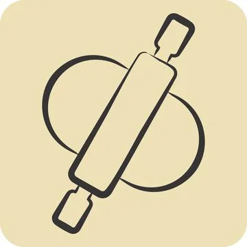 Icon Rolling Pin. related to Kitchen Utensils symbol. hand drawn style. des.. Stock Illustration