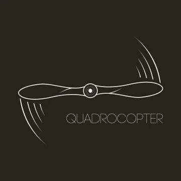 Icon rotating propeller. Logo aircraft. Symbol quadrocopter drone. Vector. Stock Illustration