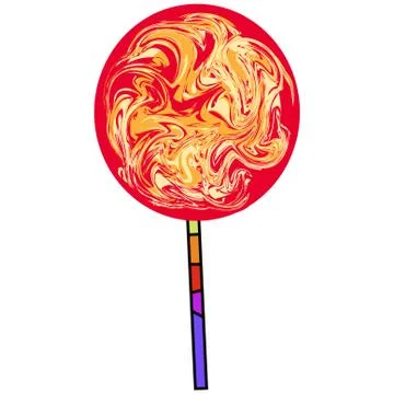 Icon round candy on a stick. Stock Illustration