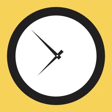 Icon round hours in a flat style. Stock Illustration