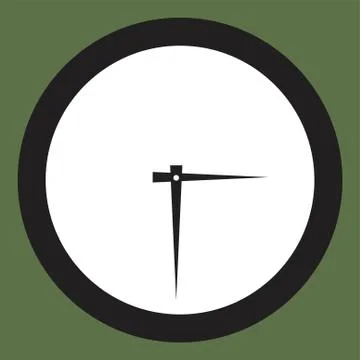 Icon round hours in a flat style. Stock Illustration