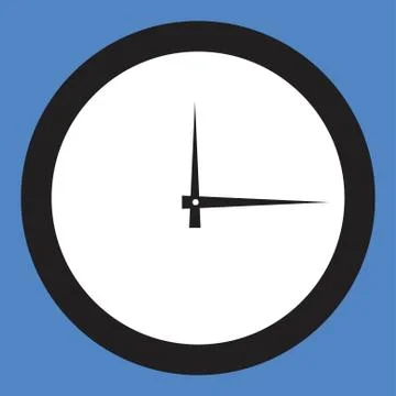 Icon round hours in a flat style. Stock Illustration