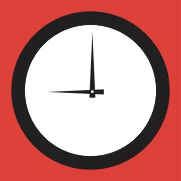 Icon round hours in a flat style. Illustrazione stock