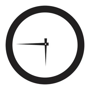 Icon round hours in a flat style. Stock Illustration