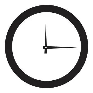 Icon round hours in a flat style. Stock Illustration