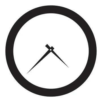 Icon round hours in a flat style. Stock Illustration