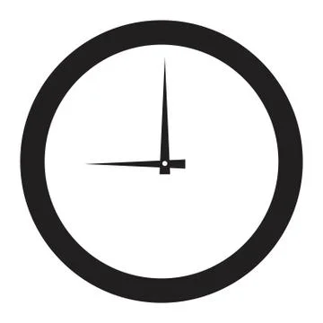 Icon round hours in a flat style. Stock Illustration