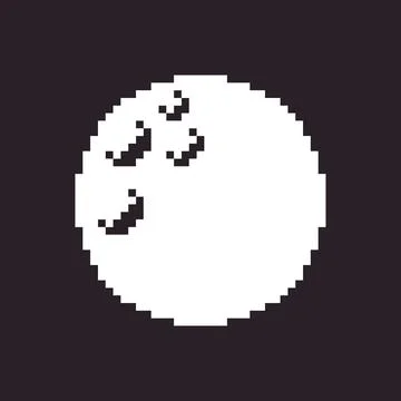 Icon of the round moon in the craters	 Stock Illustration