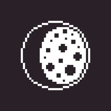 Icon of the round moon in the craters	 Stock-Illustration