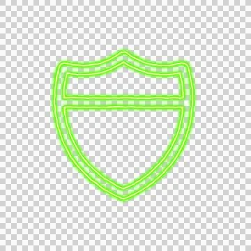 Icon route interstate from the flow of energy of green color. Shimmering neon 스톡 일러스트