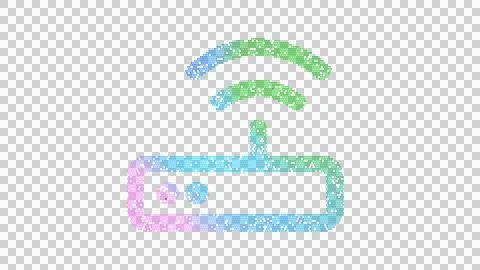 Icon router is made up of LED square shapes. There are bright diodes and there Stock Illustration