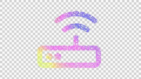 Icon router is made up of LED square shapes. There are bright diodes and there Stock Illustration