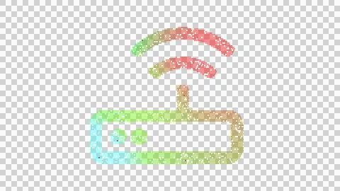 Icon router is made up of LED square shapes. There are bright diodes and there Stock Illustration