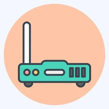 Icon Router. suitable for Computer Components symbol. color mate style. simpl Stock Illustration