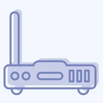 Icon Router. suitable for Computer Components symbol. two tone style. simple  Stock Illustration
