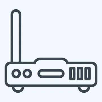 Icon Router. suitable for Computer Components symbol. line style. simple desi Stock Illustration