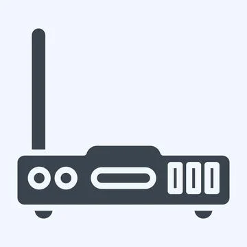 Icon Router. suitable for Computer Components symbol. glyph style. simple des Stock Illustration