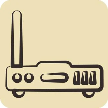 Icon Router. suitable for Computer Components symbol. hand drawn style. sim.. Stock Illustration