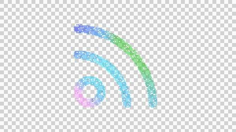 Icon rss is made up of LED square shapes. There are bright diodes and there are Illustrazione stock