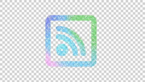 Icon rss square is made up of LED square shapes. There are bright diodes and Illustrazione stock