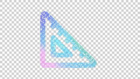 Icon ruler triangle is made up of LED square shapes. There are bright diodes and Stock Illustration