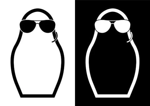 Icon, Russian matryoshka, nesting doll in the image of a special agent Illustrazione stock