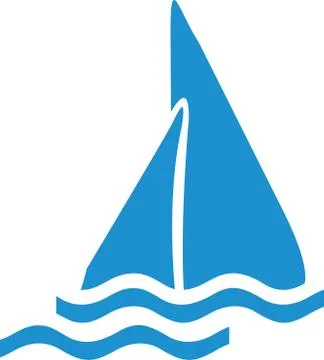 Icon of a sailing boat Stock Illustration