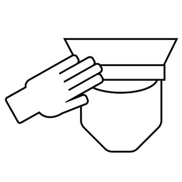 Icon of a saluting serviceman Stock Illustration