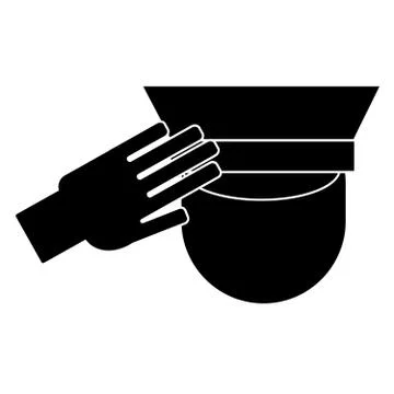 Icon of a saluting serviceman Stock Illustration