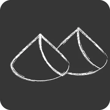 Icon Samosa. related to Ramadan symbol. chalk Style. simple design editable.. Stock Illustration
