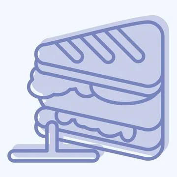 Icon Sandwich. related to Breakfast symbol. two tone style. simple design e.. Stock Illustration