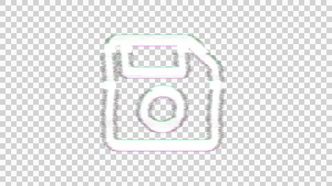 Icon save is distorted. Glitch. Noise, chromatic aberration, geometric Stock Illustration