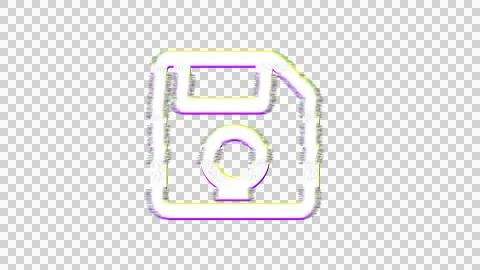 Icon save is distorted. Glitch. Noise, chromatic aberration, geometric Stock Illustration