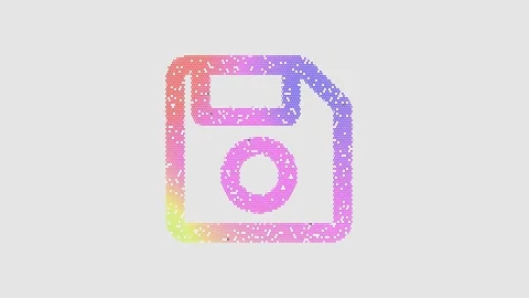 Icon save is made up of LED square shapes that shimmer and flicker. There are Stock Footage 295247875