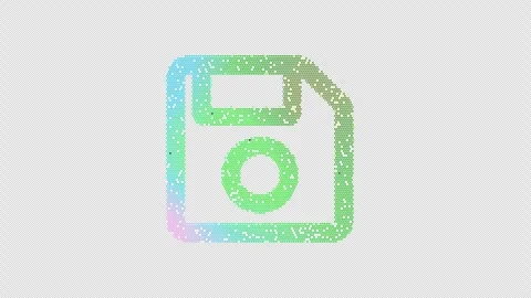 Icon save is made up of LED square shapes that shimmer and flicker. There are Stock Footage 295249297