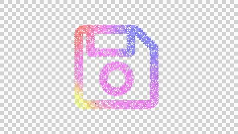 Icon save is made up of LED square shapes. There are bright diodes and there are Stock Illustration