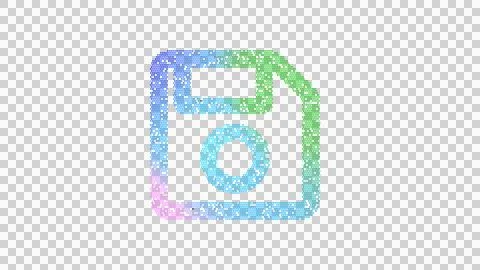 Icon save is made up of LED square shapes. There are bright diodes and there are Stock Illustration