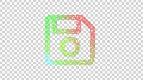 Icon save is made up of LED square shapes. There are bright diodes and there are Stock Illustration