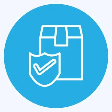 Icon Save Packaging. suitable for education symbol. blue eyes style. simple d Illustrazione stock