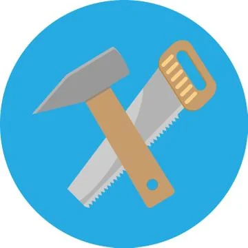 Icon saw hammer Stock Illustration