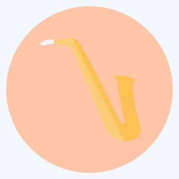 Icon Saxophone - Flat Style - Simple illustration, Good for Prints , Announce Stock Illustration