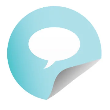 Icon say on blue background Stock Illustration