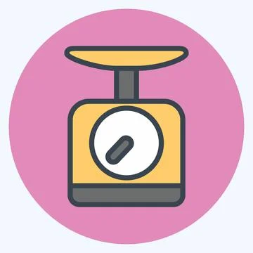 Icon Scale - Color Mate Style - Simple illustration,Editable stroke 스톡 일러스트