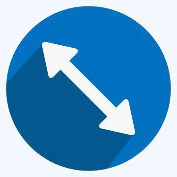 Icon Scale Left - Long Shadow Style,Simple illustration,Editable stroke 스톡 일러스트